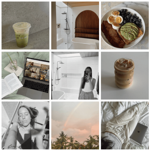 Posteo de Instagram Vertical Collage Fotos Lifestyle Minimalista Rosa